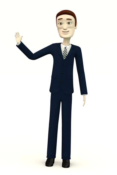 Cartoon businessman - palm up — Stock Photo, Image