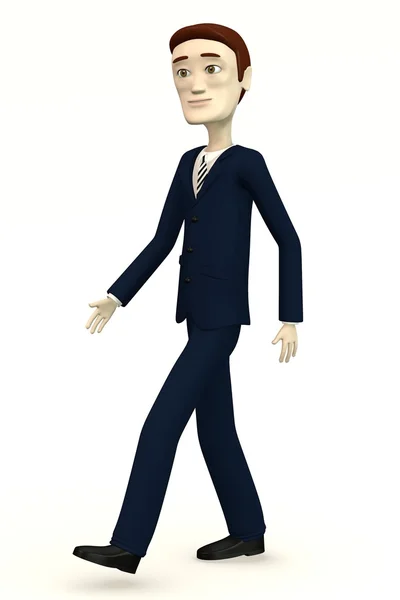 Cartoon businessman - walking — Stock Photo, Image