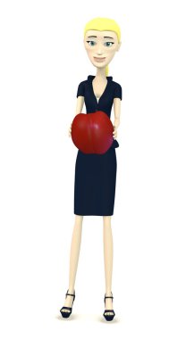 3D render kuru soğan ile çizgi film karakteri