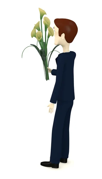 3d рендер персонажа мультфильма с Cala lilly — стоковое фото