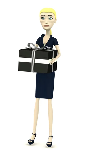 3d render of cartoon character giving a gift — Stock Photo, Image