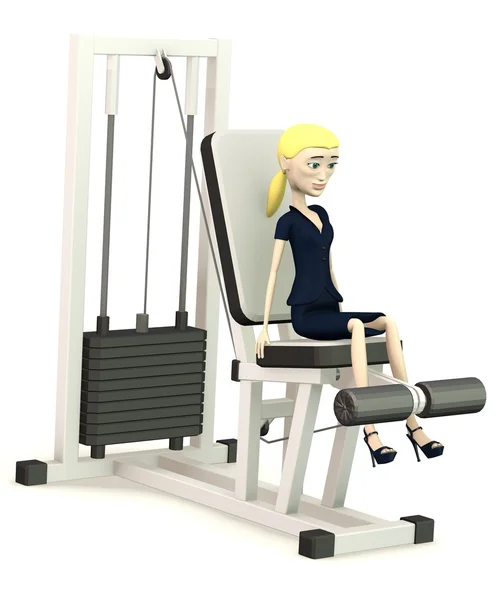 체육관 기계와 만화 캐릭터의 3d 렌더링 — 스톡 사진