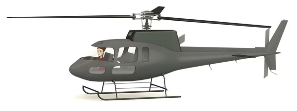 3d renderizado de personaje de dibujos animados en helicóptero — Foto de Stock