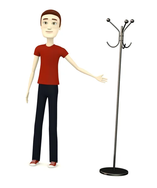 3D візуалізація мультиплікаційного персонажа зі стійкою — стокове фото