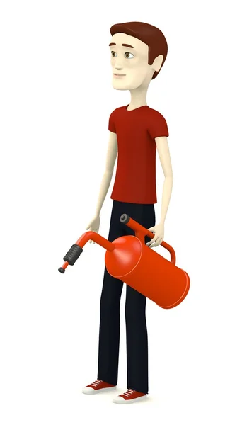 3d render of cartoon character with gas can — Stock Photo, Image