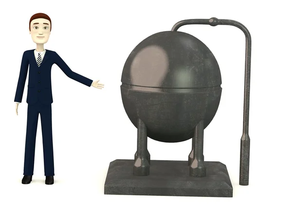 3D render av seriefiguren med industriella inslag — Stockfoto