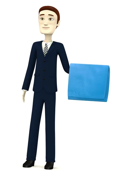 3D-Darstellung der Comicfigur mit Handtuch — Stockfoto