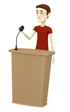 characer karikatür konuşma 3d render