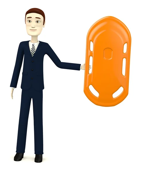 3d render of cartoon character with buoy — Stock Photo, Image