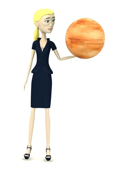 Renderização 3d de personagem de desenho animado com Júpiter — Fotografia de Stock