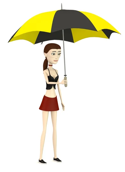 Az esernyő rajzfilmfigura 3D render — Stock Fotó