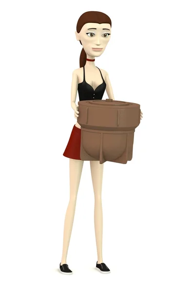 3d render of cartoon character with mine — Stock Photo, Image
