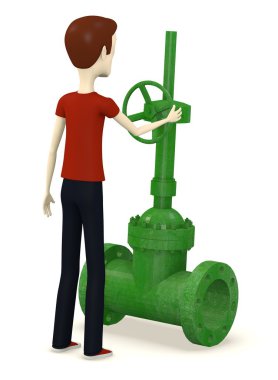 çizgi film karakteri kapak ile 3D render