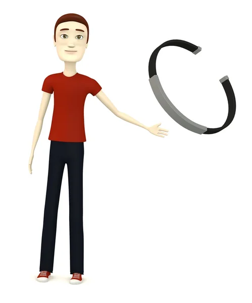 3D візуалізація мультиплікаційного персонажа з браслетом — стокове фото