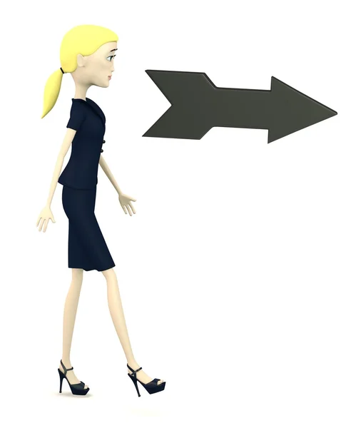 3d renderizado de personaje de dibujos animados con flecha —  Fotos de Stock