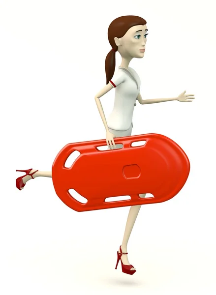 3d render of cartoon character with buoy — Stock Photo, Image