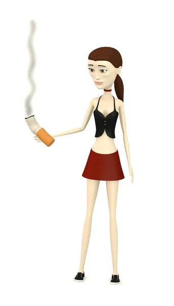 3d render of cartoon character with cigarette — Stock Photo, Image