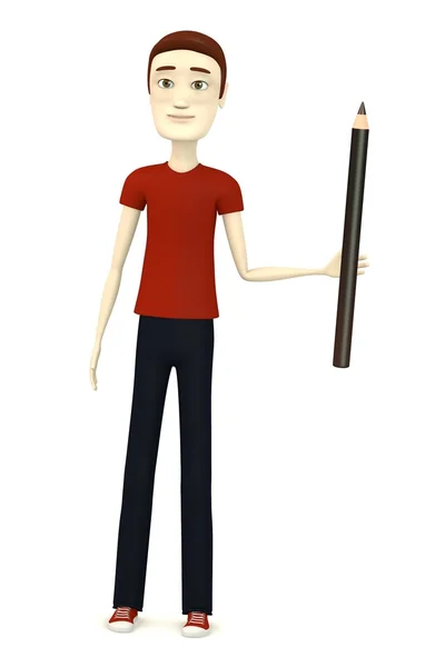 3D візуалізація персонажа мультфільму з окуляром — стокове фото
