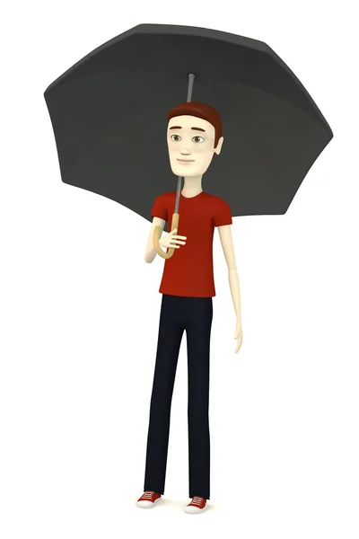 Az esernyő rajzfilmfigura 3D render — Stock Fotó