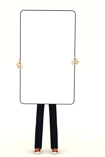 3d rendering di uomo d'affari cartone animato con cinghiale vuoto — Foto Stock