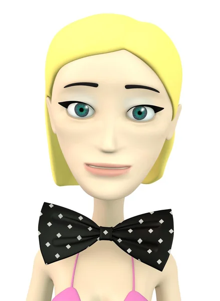 3D изображение персонажа мультфильма с галстуком-бабочкой — стоковое фото