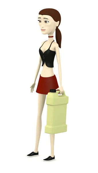 3d render of cartoon character with cleaner — Stock Photo, Image