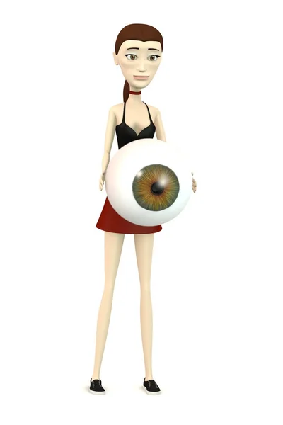 3d render of cartoon character with big eye — Stock Photo, Image