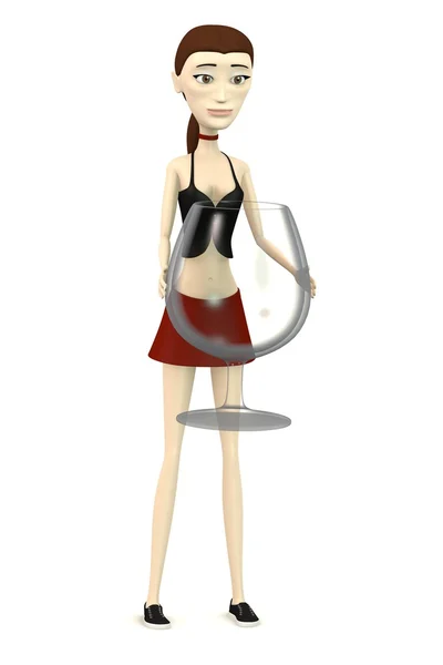 3D візуалізація мультиплікаційного персонажа зі склом — стокове фото