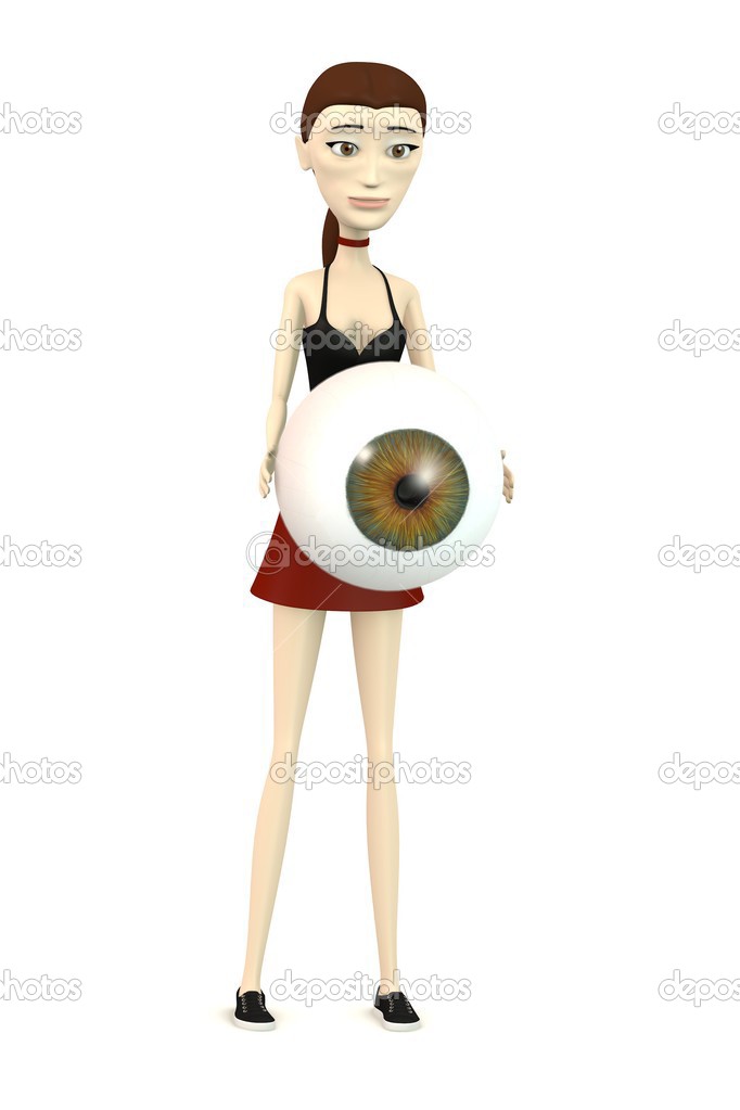 render 3d do personagem de desenho animado com olho grande