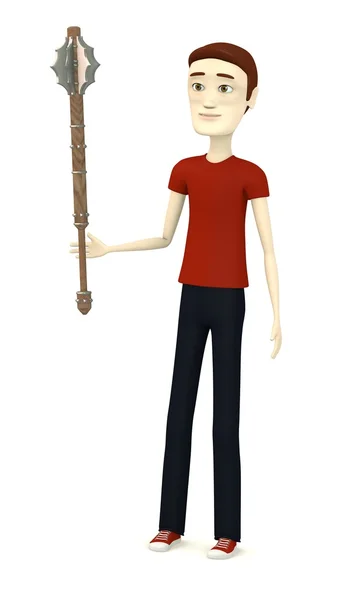3D візуалізація мультиплікаційного персонажа з метою — стокове фото