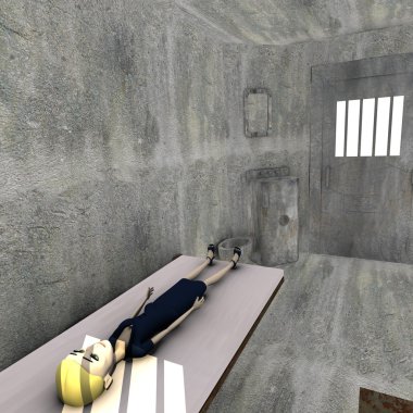 çizgi film characer hapiste 3D render