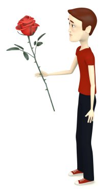 çizgi film characer rose ile 3D render