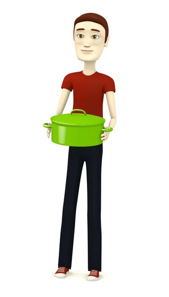 A karikatúra characer pot 3D render — Stock Fotó