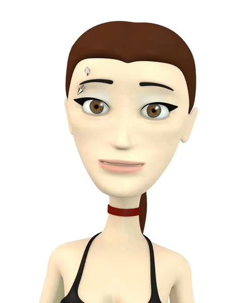 3D renderowania postać z kreskówek z przekłuwanie — Zdjęcie stockowe