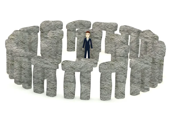 3D render av seriefiguren i stoneghenge — Stockfoto