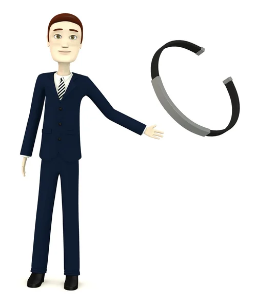 3d renderização de personagem de desenho animado com pulseira — Fotografia de Stock