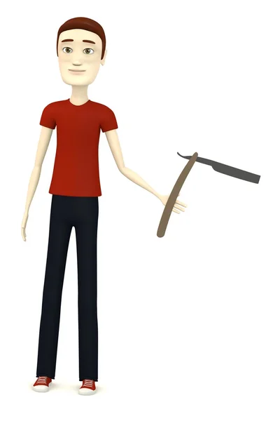 3D renderowania postać z kreskówek z ostrzem — Zdjęcie stockowe
