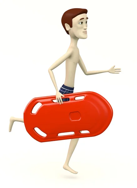 3d render of cartoon character with buoy — Stock Photo, Image