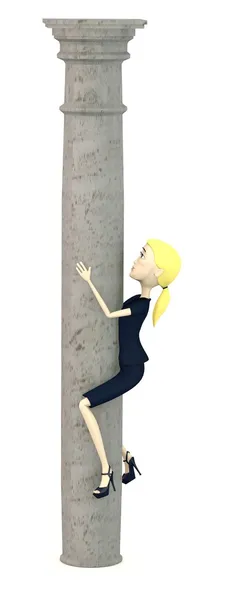 3D-Darstellung der Zeichentrickfigur mit Spalte — Stockfoto