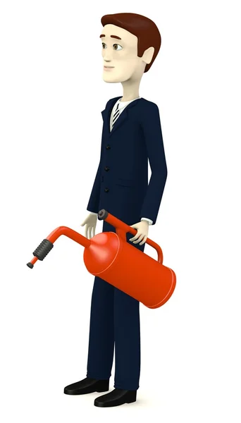 Renderização 3d de personagem de desenho animado com lata de gás — Fotografia de Stock