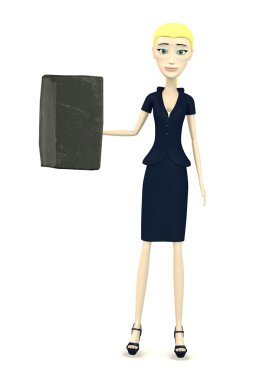 çizgi film karakteri ile kitap 3D render