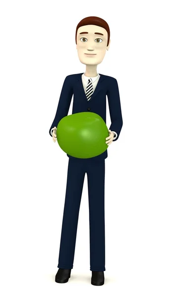 3d render of cartoon character with pea — Stock Photo, Image