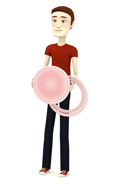 Render of cartoon character with onion — Stock Photo, Image