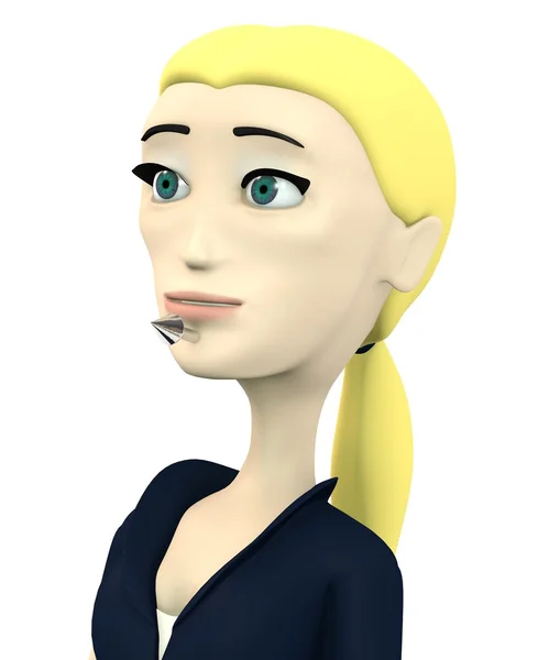 3d render of cartoon character with piercing — Stock Photo, Image