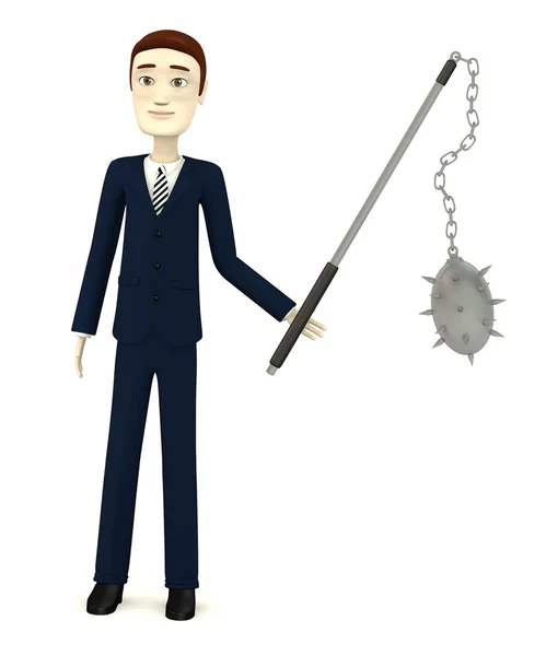 3d render of cartoon character with mace — Stock Photo, Image