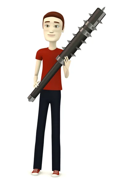 3d render of cartoon character with mace — Stock Photo, Image