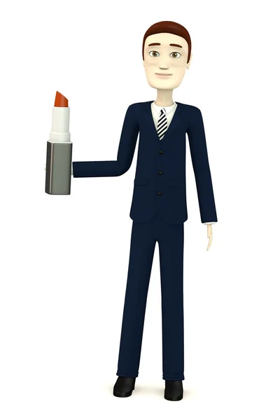 3d render of cartoon character with lipstick — Stock Photo, Image