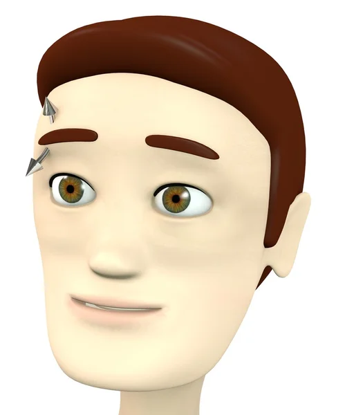 3D візуалізація мультиплікаційного персонажа з пірсингом — стокове фото