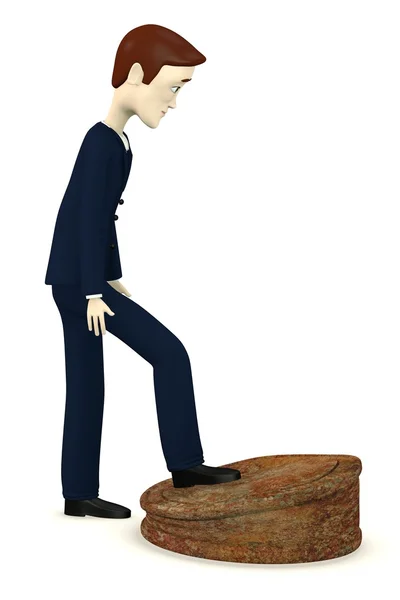 3d рендер персонажа мультфильма с ржавой банки — стоковое фото