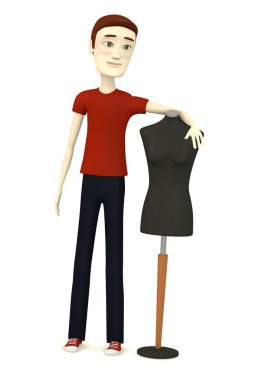 3D render çizgi film karakteri kukla Atölyesi